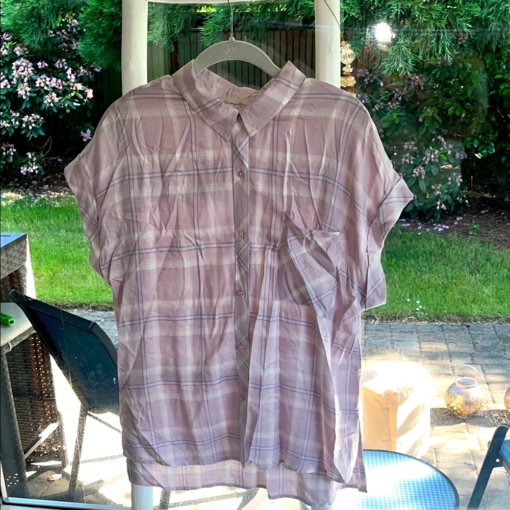 Plaid Button Down Shirt - Pink